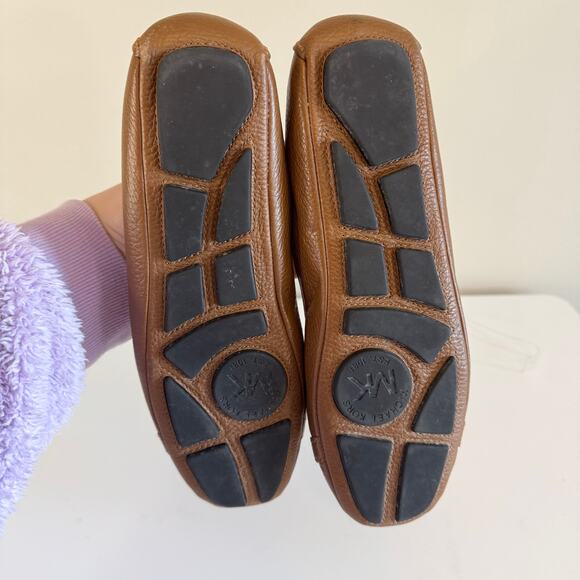 Michael Kors Signature Fulton Ballet Flat Shoes Womens 8.5 Brown Leather Slip On - Picture 9 of 10